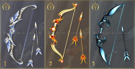 (CLOSED) Bows adopts 11 by Rittik-Designs on DeviantArt Rittik Designs, Tiny Necklace, Fantasy Props, Bow And Arrow, Anime Accessories, Art Corner, Undertale Cute, Thranduil, My Gallery