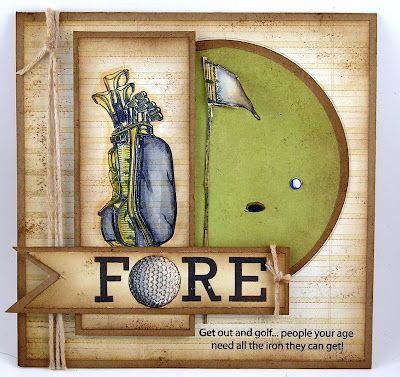 Golf Birthday Cards, Golf Cards, Man Cards, Mens Cards, Guy Cards, Golf Art, Hiker Gifts, Golf Theme, Masculine Birthday Cards