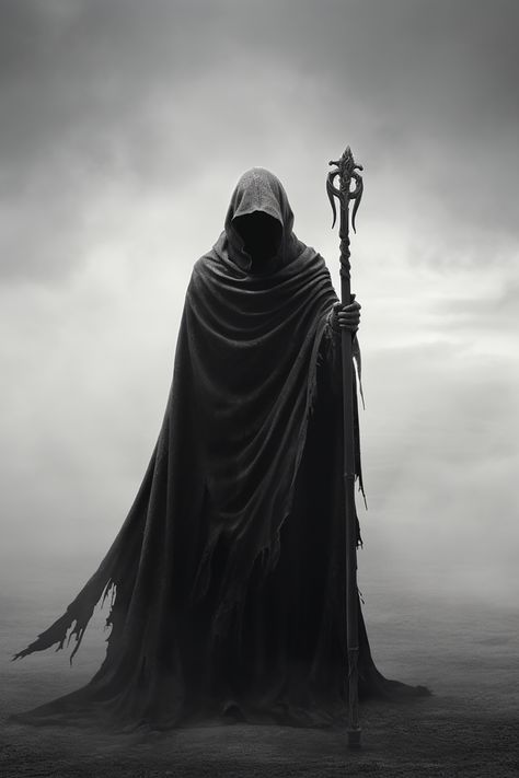 A dark ambient work depicting the motif of the Grim Reaper. Listen on Youtube! Grim Reaper Holding Lantern, Grim Reaper Fantasy Art, Grim Reaper Photography, Reaper Aesthetic Dark, Grim Reaper Reference, Cloaked Figure Reference, Reaper Reference, Grim Reaper Character Design, Grim Reaper Aesthetic