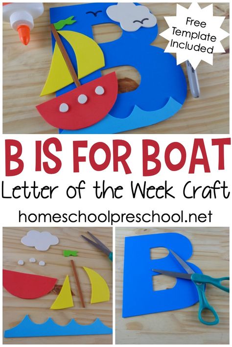 This preschool boat craft is perfect for your upcoming letter of the week lessons. You can also add it to your transportation and ocean units.    #letteroftheweek #bisforboat #preschoolboatcraft #letteroftheweekcrafts #bisfor via @homeschlprek Boats For Preschoolers, B Is For Boat Craft, B Is For, B Is For Craft, Party Activities For Toddlers, Birthday Party Activities For Toddlers, B Craft, Letter B Activities, Boat Craft