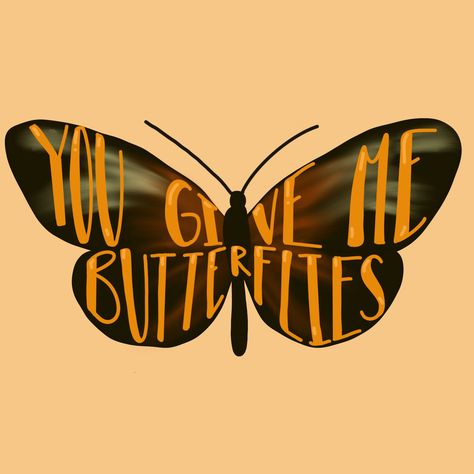 you give me butterflies typography lettering wall art  calligraphy handlettering you give me butterflies saying Typography Butterfly, Butterfly Typography, Lettering Wall Art, Learn Hand Lettering, You Give Me Butterflies, Give Me Butterflies, Typo Design, Typography Lettering, Art Calligraphy