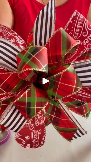 2.6K views · 58 reactions | How to make a Christmas bow with multiple ribbons 🎄 | 3 Little Greenwoods Creations How To Make A Bow With Wired Ribbon, Bow With Multiple Ribbons, Make A Christmas Bow, Christmas Ribbon Crafts, Ribbon Bow Tutorial, Making Flowers, Holiday Bows, Bow Tutorial, Decorative Bows