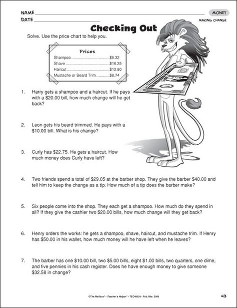 Printables  7th Grade Language Arts Worksheets  Lemonlilyfestival 7th Grade English, Money Math Worksheets, Money Word Problems, 5th Grade Worksheets, Language Arts Worksheets, Money Math, Money Worksheets, Fifth Grade Math, Language Worksheets