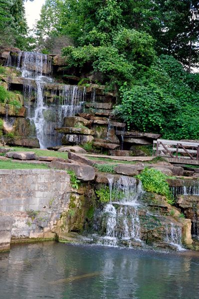 Spring Park and world's largest man-made waterfall in Tuscumbia Alabama Man Made Waterfalls, Tuscumbia Alabama, Big Playground, Sister Trip, Alabama Travel, Farm Plans, Tree Statues, Pretty Nature, Camping Aesthetic