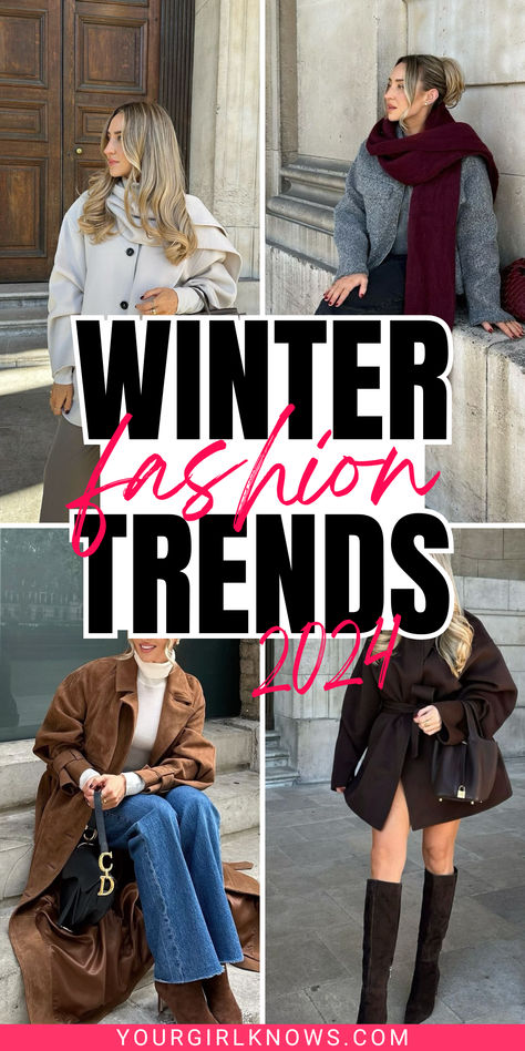 Winter is here, and so is the annual question we all face—how do you stay cozy without sacrificing your style? And with these winter fashion trends 2024, I can almost bet that you'll be slaying the streets without freezing! Winter Clothes 2024 Trends, Grown Woman Winter Outfits, Cold Casual Outfit Winter Fashion, Cold Fall Outfits 2024, 2024 Winter Jacket Trends, Women Winter Fashion 2024, Fashion Outfits Winter 2024, Winter 2024 Outfit Ideas, Winter Outfit Trends 2024