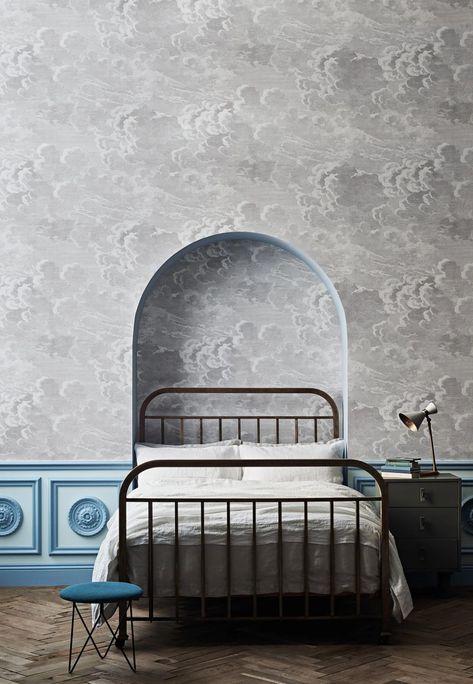 Fornasetti and Cole & Son to Bring Timeless Wallpapers to the U.S. This Fall | Architectural Digest Nuvolette Wallpaper, Fornasetti Wallpaper, Farrow & Ball, Cole And Son Wallpaper, Cloud Wallpaper, Sky Design, Up House, Wallpaper Direct, Bathroom Wallpaper