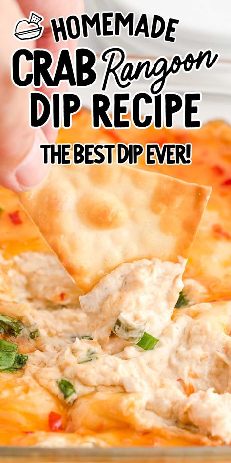 Crab Rangoon Dip Recipe, Homemade Crab Rangoon, Rangoon Dip, Best Dip, Crab Rangoon Dip, Creamy Crab, Cheesy Dip, Easy Lunch Ideas, Crab Rangoon