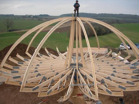 Maine Cabin, Geo Dome, Eco Construction, Geodesic Dome Homes, Dome Structure, Dome Home, French Architecture, Dome House, Natural Building