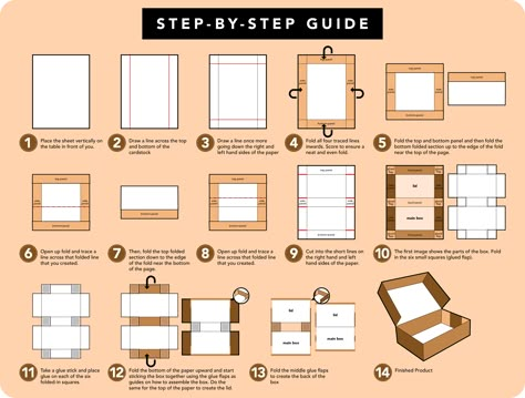 Make A Box Out Of Cardstock, Flat Box Template, Album In A Box Tutorial, How To Make Small Boxes Diy, Cardstock Box Template, How To Make A Box Out Of Cardstock, Making Boxes From Cardstock, Chipboard Box Tutorial, Gift Box Making Tutorials