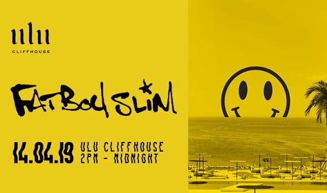 Fatboy Slim Poster, Ulu Cliffhouse, Fatboy Slim, Music Festival Poster, Glastonbury Festival, Brighton Beach, Festival Poster, Mtv Videos, Video Music Awards