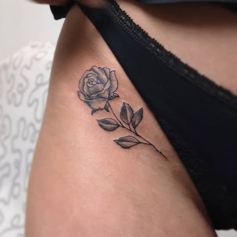 Milk Tattoo, Hips Tattoo, Rose Tattoo On Hip, Hip Tattoo Designs, Rose Tattoo Thigh, Tattoo Hip, Hip Thigh Tattoos, Hip Tattoos, Hip Tattoos Women