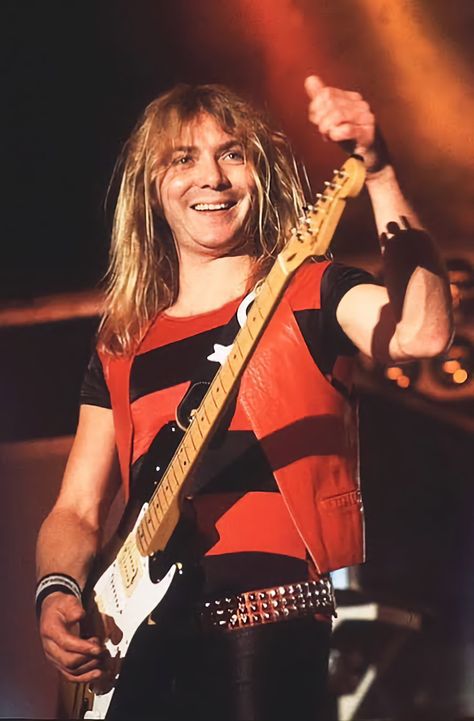 Happy Birthday Dave, Pale Blonde Hair, Dave Murray, Pale Blonde, Discover Music, Rock And Roll Bands, Perfect Smile, What Do You See, Def Leppard