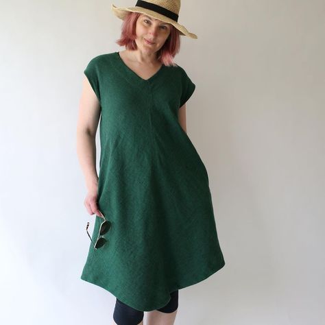 Washi Dress, Geranium Dress, Emerald Dress, Emerald Dresses, Modern Sewing Patterns, Pants Sewing Pattern, Seasons Change, Warm Sweater, Top Sewing Pattern