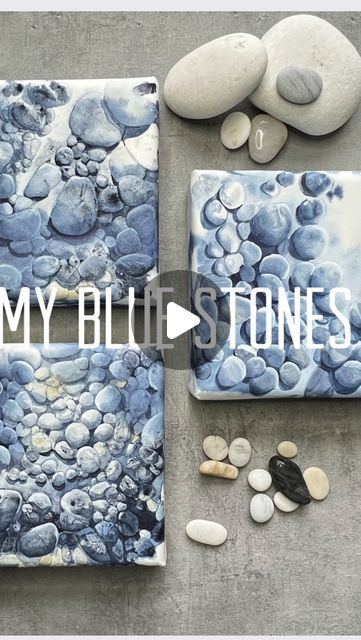 Paint Stone, How To Paint Rocks In Watercolor, Watercolor Stones, Watercolour Stones, Watercolor Rocks And Water, Watercolor Gemstones Tutorial, Rocks In Water Painting, Watercolor Scenery, Watercolor Blog