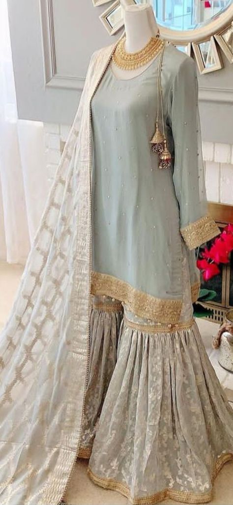 Nikkah Outfits For Bridesmaid, Nikkah Bridesmaid Dresses, Nikkah Outfits For Sisters, Bridesmaid Nikkah Outfit, Ice Blue Nikkah Dress, Light Blue Gharara, Bridesmaid Gharara, Nikkah Bridesmaid Outfit, Light Blue Pakistani Dress