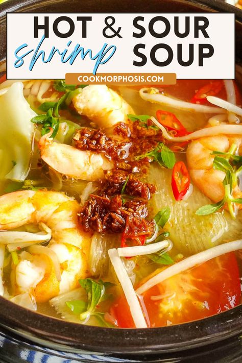 Vietnamese Hot And Sour Soup, Vietnamese Seafood Recipes, Vietnamese Crab Soup, Canh Chua Recipe, Konjac Noodles Recipes, Vietnamese Shrimp, Hot Sour Soup, Vietnamese Recipe, Soup With Shrimp