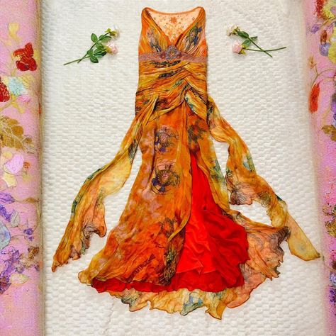 Vintage DEADSTOCK Sue Wong Orange Silk Beaded Dress... - Depop Sue Wong, Beaded Dress, Stunning Dresses, Silk, Orange