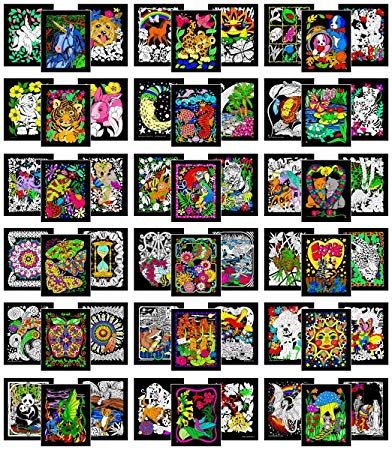 Amazon.com: Stuff2Color Colossal Pack of 54 Fuzzy Velvet Coloring Posters (All Unique Designs): Toys & Games Fuzzy Posters, Fantasy Nature, Coloring Posters, Coloring Activity, Group Projects, Assisted Living, Flower Phone Wallpaper, Trippy Art, Arts And Crafts Supplies