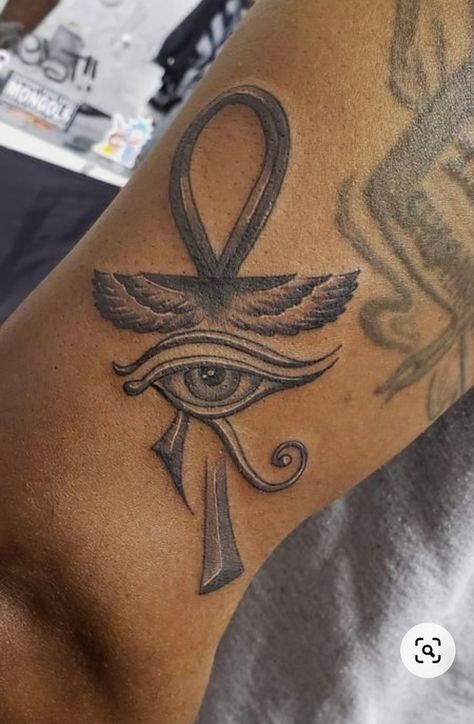 Eye Of Horus Tattoo, Egyptian Eye Tattoos, Horus Tattoo, Egyptian Tattoo Sleeve, African Tattoo, The Eye Of Horus, Egyptian Eye, Egypt Tattoo, Forearm Sleeve Tattoos