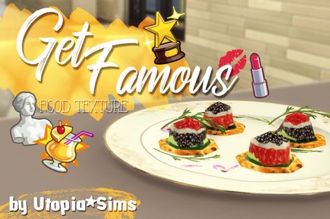 “ Get Famous ” Food Texture | Utopia Mordor en Patreon Mother And Daughter Drawing, Sims 4 Cottage, Famous Food, Mod Decor, Food Texture, Sims 4 Gameplay, Sims 4 Dresses, Sims 4 Cc Furniture, Sims 4 Mods Clothes