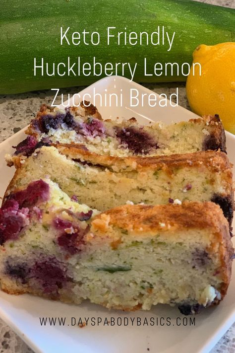 Huckleberry Recipes, Gluten Free Breads, Lemon Zucchini Bread, Lemon Zucchini, Zucchini Bread Recipe, Keto Breads, Zucchini Bread Recipes, Sugar Free Desserts, Zucchini Bread