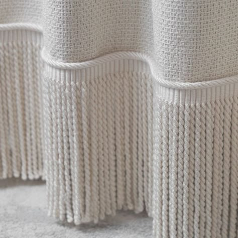 Samuel & Sons on Instagram: "A monochrome statement. Our Loire Bullion Fringe is available in 15 colors and pairs back to a matching cord with tape. #InteriorDesign #Fringe #Design #Monochrome #Passementerie #SamuelandSons" Bullion Fringe, Fringe Fabric, Samuel And Sons, Curtain Fringe, Stylish Curtains, Interior Windows, Custom Drapery, Showroom Design, Window Dressings