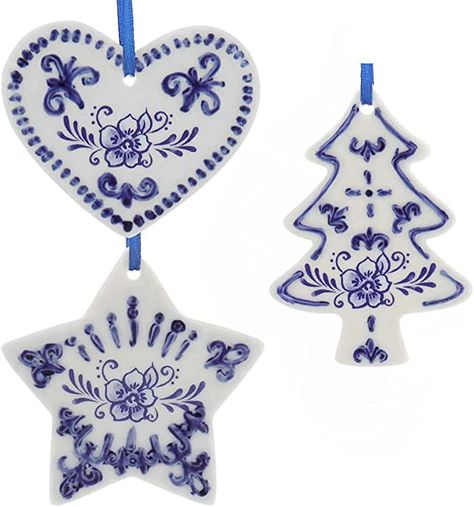 Teapot Ornament, Blue And White Christmas, Blue Christmas Ornaments, Cody Foster, Blue Teapot, Star Ornaments, Tree Star, Fish Ornaments, Christmas Tree Star