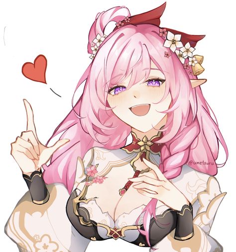 @umetsuru on twt Elysia Icon, Elysia Honkai, Drawings Of Friends, Silly Images, Honkai Impact, Girls Characters, Female Character Design, Ely, Anime Films