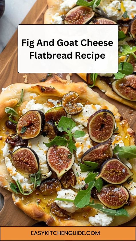 Fig And Goat Cheese Flatbread Recipe – Easy Kitchen Guide Vegetarian Flatbread Recipes, Goat Cheese Pie, Fig Flatbread, Goat Cheese Flatbread, Cheese Flatbread Recipes, Vegetarian Flatbread, Fig And Goat Cheese, Goats Cheese Flatbread, Easy Flatbread Recipes