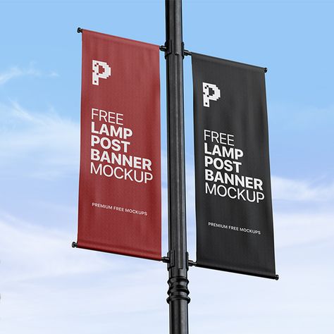 Free Lamp Post Banner Mockup Lamp Post Banner, Outdoor Advertising Design, Graphic Design Mockup, Banner Mockup, Free Mockup Templates, Free Banner, Graduation Project, Outdoor Advertising, Poster Mockup