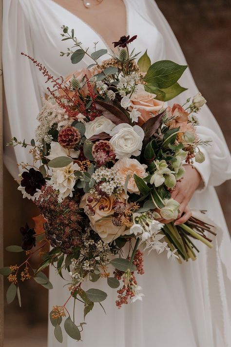 Bridal Bouquet Flowers Brown Peach Cream Walled Garden Helperby Wedding Natalie Hamilton Photography #wedding #weddingbouquet Green Colour Scheme, Old Fashioned Wedding, Garden Wedding Ideas, Orange Wedding Flowers, Bridal Bouquet Flowers, Peach Cream, Walled Garden, Brown Wedding, Fall Wedding Bouquets