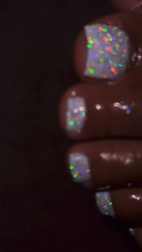 Glitter Toe Nails, Pedicure Designs Toenails, Pedicure Nail Designs, Gel Toe Nails, Acrylic Toe Nails, Acrylic Toes, Pretty Toe Nails, Cute Toe Nails, Summer Toe Nails