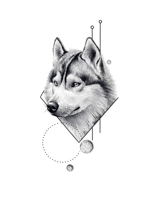 Siberian Husky Tattoo, Husky Tattoo Design, Husky Tattoo, Geometric Mountain Tattoo, Pocket Watch Tattoos, Mountain Tattoo Design, Lion Head Tattoos, Dog Line Art, Polynesian Tattoo Designs