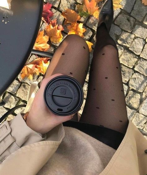 #fall #fallfashion #leaves On The Ground, A Woman, Stockings, Coffee, On Instagram, Instagram, Black