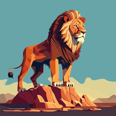 Astro Illustration, Lion Illustration Design, Aslan Wallpapers, Lion Illustration Art, Lion Graphic Design, Lion Vector Illustration, Lion Anime, Watch Free Anime, Animal Design Illustration