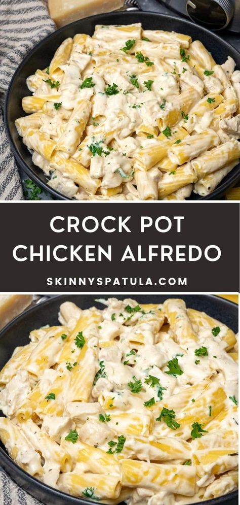 Crock Pot Chicken Alfredo Crockpot Recipes Pasta Alfredo, Crockpot Chicken Ziti, Crockpot Recipes Chicken Alfredo Pasta, Easy Chicken Alfredo Recipe Crock Pots, Crockpot Recipes Alfredo Chicken, Tortellini Alfredo Recipes Crock Pot, Fettuccini Alfredo Crock Pot, Slow Cooker Chicken Alfredo Tortellini, Garlic Chicken Alfredo Crockpot