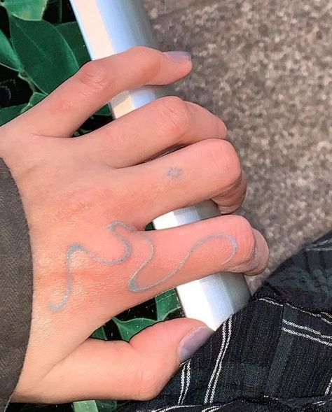 Light Color Tattoo, White Hand Tattoo, Tattoo Blue Ink, Blue Ink Tattoo, Blue Ink Tattoos, Handpoke Tattoo, Cute Little Tattoos, Cute Tiny Tattoos, Dainty Tattoos