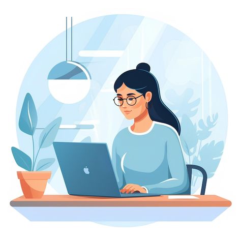 Photo minimalist flat vector style a wom... | Premium Photo #Freepik #photo Laptop Illustration, Woman Writing, Expert System, Minimalist Flat, Skill Building, Freelance Jobs, Writing Notes, Freelance Marketing, Human Language