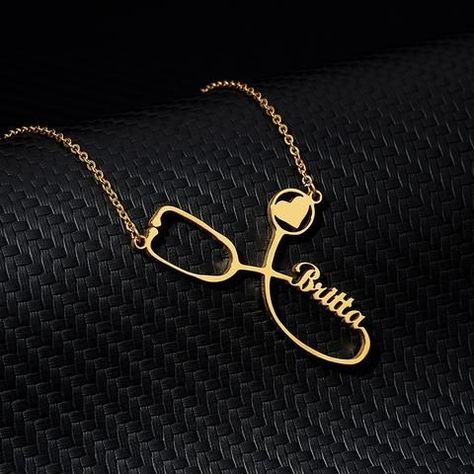 Doctor Jewelry, Personalized Stethoscope, Doctor Dentist, قلادات متدلية, Stethoscope Necklaces, Surgeon Doctor, طابع بريدي, Medical Jewelry, Diamond Solitaire Necklace