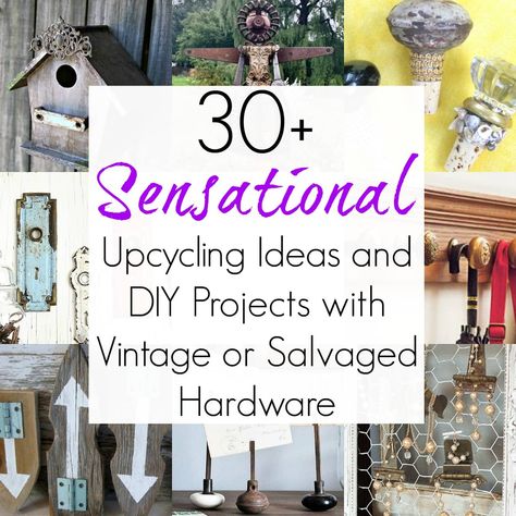 Door Knobs Crafts, Repurposed Projects, Old Door Knobs, Antique Hinges, Vintage Door Knobs, Thrift Store Decor, Antique Door Knobs, Upcycling Ideas, Diy Upcycling