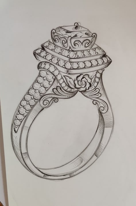 Jewelry Design Sketch Drawings, Cad Design Jewelry, Ring Designs Sketch, Jewellery Drawing Sketches, Necklace Designs Sketch, Cad Jewelry Design, Ring Illustration Drawing, Jwellery Designing Drawing, Jewellery Sketches Jewelry Drawing