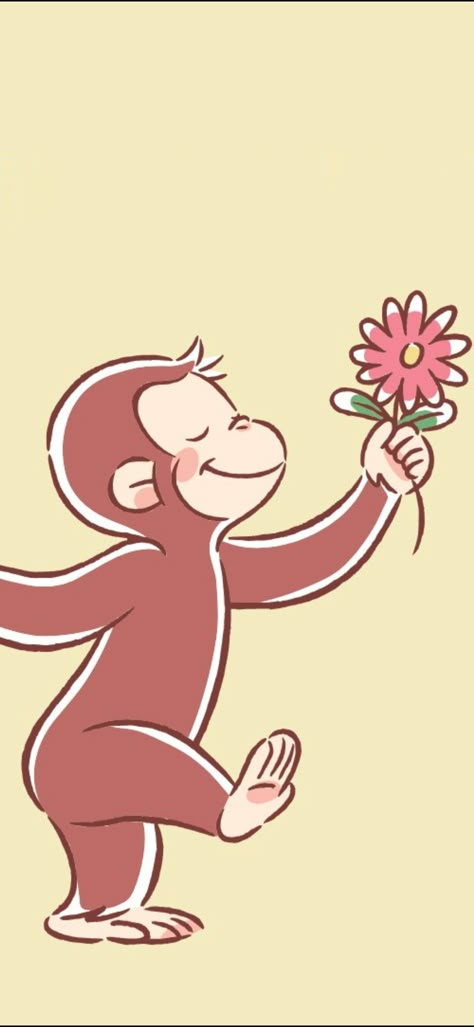 Curious George Wallpaper Iphone, Curious George Aesthetic, Cute Monkey Wallpaper, Curious George Wallpaper, Cute Funny Wallpapers, Curious George Cartoon, Cute Images For Wallpaper, Monkey Wallpaper, Walpaper Hello Kitty