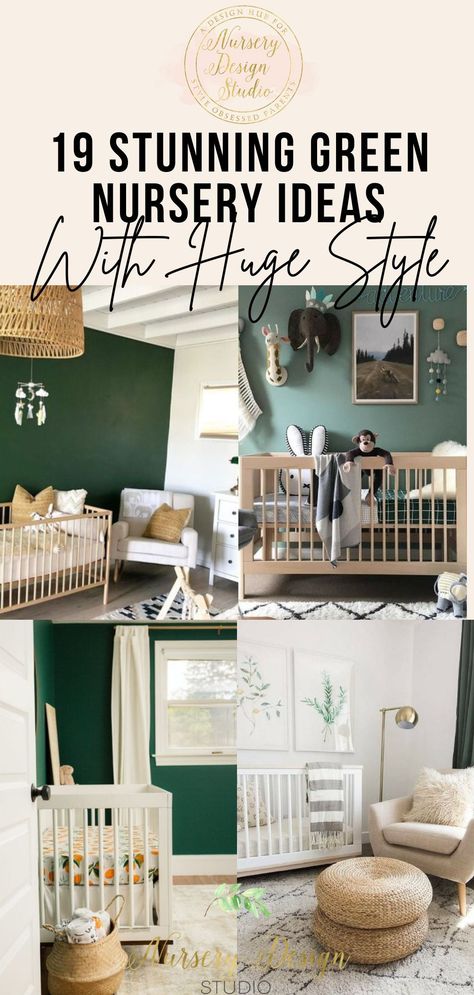 Welcome to our curated collection of 19 green nursery ideas that exude immense style and elegance. Gray White And Green Nursery, Green Black White Nursery, Gender Neutral Nursery Wall Colors, Green Wall Nursery Boy, Grey Green Nursery, Green Theme Nursery, Forest Green Baby Nursery, Green Paint For Nursery, Green Baby Rooms