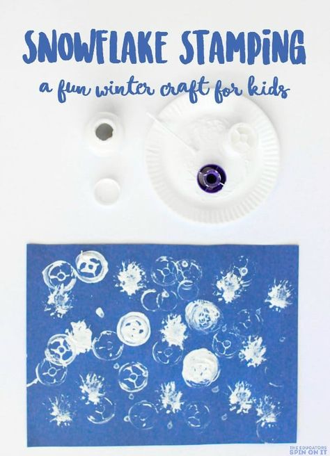 Snowflake stamping - the perfect winter craft for kids of all ages Boredom Busters For Kids, Fun Winter Crafts, Snow Theme, Snowflake Craft, Winter Activities For Kids, Winter Craft, Winter Preschool, Winter Crafts For Kids, Easy Activities