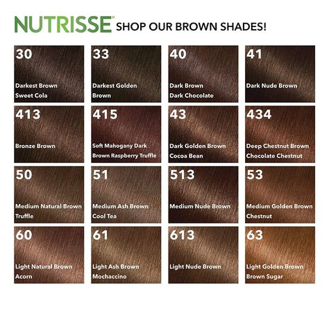 Amazon.com : Garnier Nutrisse Nourishing Color Creme [63] Light Golden Brown 1 ea : Chemical Hair Dyes : Beauty & Personal Care Light Balayage On Dark Hair Brunettes, Loreal Chocolate Brown Hair Color, Brown Hair Colors Numbers, Garnier Nutrisse Hair Color Chart, Nutrisse Hair Color Chart, Dark Chocolate Hair Color Coffee, Garnier Brown Hair Color, Garnier Golden Brown Hair Color, Light Brown Hair Box Dye