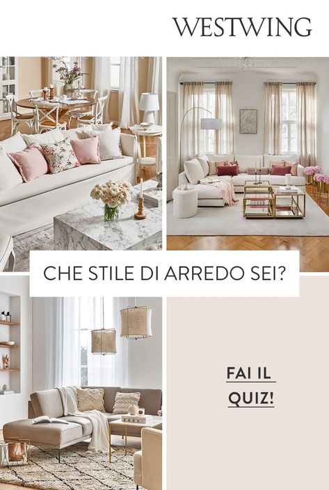 Quando si arreda casa, è importante mantenere uno stile coerente tra le varie stanze ed è quindi ancor più importante scegliere lo stile giusto! Per questo i nostri esperti hanno preparato questo test per scopri lo stile che ti si addice di più! //Arredamento casa interni design idee stile scandinavo contemporaneo minimal boho parigino boho moderno industriale shabby chic glam soggiorno salone salotto camera da letto cameretta ufficio ingresso corridoio bagno cucina #Westwing #casa #arredamento Salone Shabby Chic, Chic Minimalista, Stile Boho Chic, Minimal Boho, Classy Decor, Minimal Chic, Parisian Chic, Decoration Design, Boho Chic