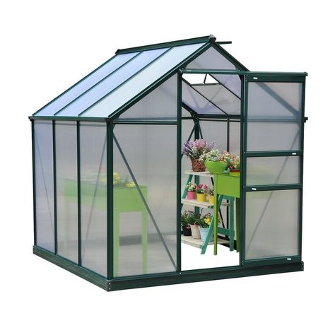 Plant Greenhouse, Plants Vegetables, Outdoor Greenhouse, Large Greenhouse, Walk In Greenhouse, Polycarbonate Greenhouse, Sliding Door Design, Polycarbonate Panels, Greenhouse Kit