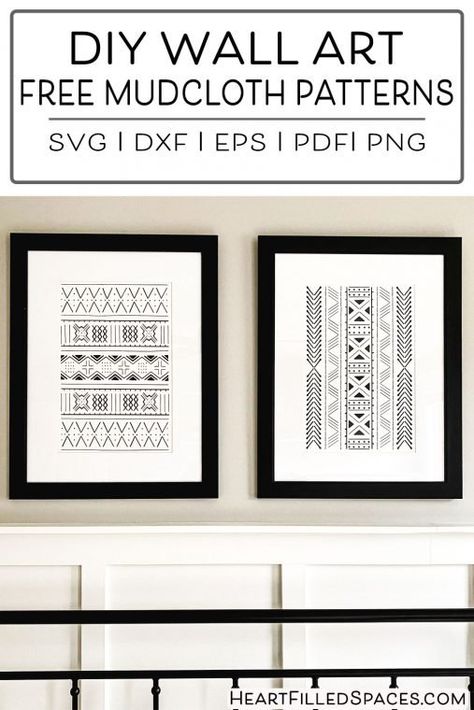 Cricut Artwork Wall Art, Cricut Wall Art, Mudcloth Decor, Line Art Svg, Make Your Own Stencils, Board And Brush, Free Printable Templates, Black And White Line Art, Cricut Stencils