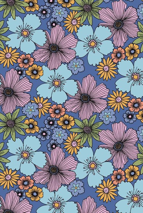 Abstract Vintage Patterns, All Over Floral Print Pattern, Floral Print Design Pattern, Vintage Flower Print Pattern, Prints And Patterns Fashion, Retro Prints And Patterns, Vintage Pattern Wallpaper, Flowers Pattern Design, Flower Pattern Print