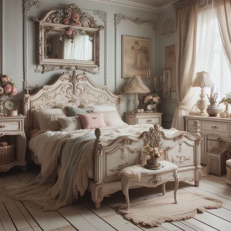 15 Charming Shabby Chic Bedroom Ideas for Cozy Retreats — Lord Decor Shabby Chic Guest Bedroom Ideas, Black And White Shabby Chic Bedroom, Shabby Chic Bedroom Ideas, White Shabby Chic Bedroom, Vintage Shabby Chic Bedroom, Chic Bedroom Ideas, Victorian Bohemian Decor, French Bedroom Decor, Chic Bedrooms